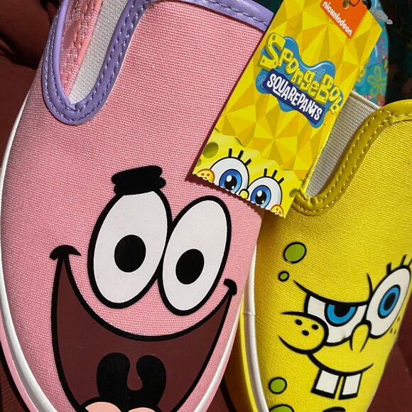 Spongebob Squarepants & Patrick Sneakers Canvas Slip Ons Womens Size 8 NEW - Picture 3 of 13